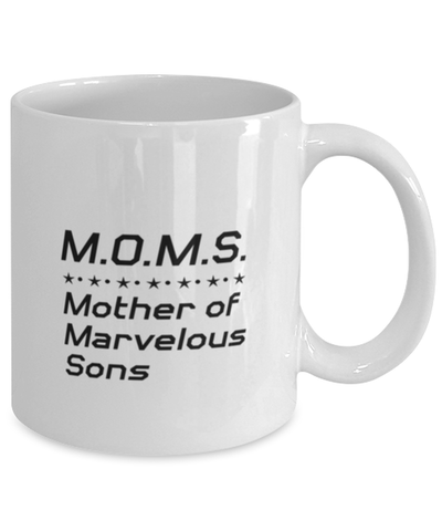 Image of Funny Mom Mug, M.O.M.S. Mother of Marvelous Sons, Sarcasm Birthday Gift For Mother From Son Daughter, Mommy Christmas Gift