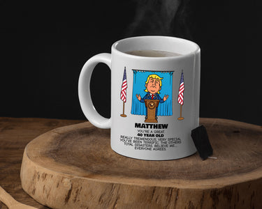 Everyone Agrees Coffee Mug 15oz - Trump Caricature Birthday Gift - Customize with Name and Age