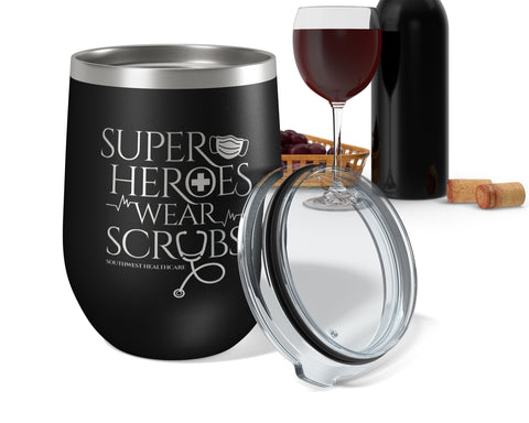 Image of Superheroes 12oz Wine Tumbler