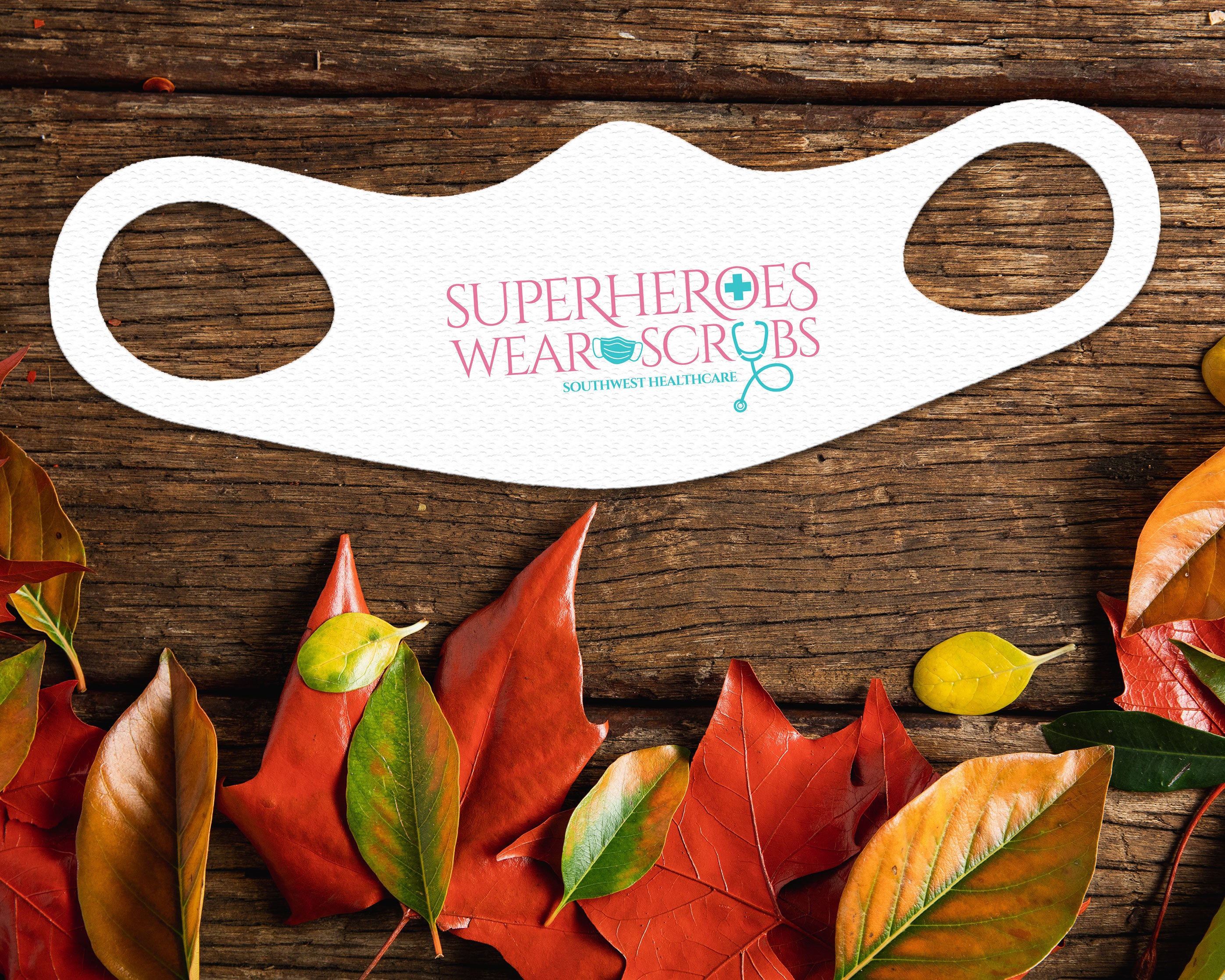 Superheroes Face Mask Fitted Sublimation All Over Print - White