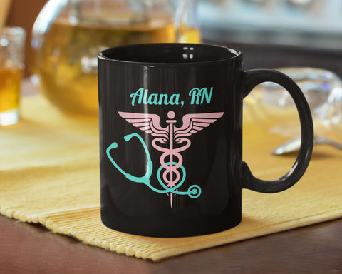 Image of Nurse Badge Coffee Mug 11oz - Black