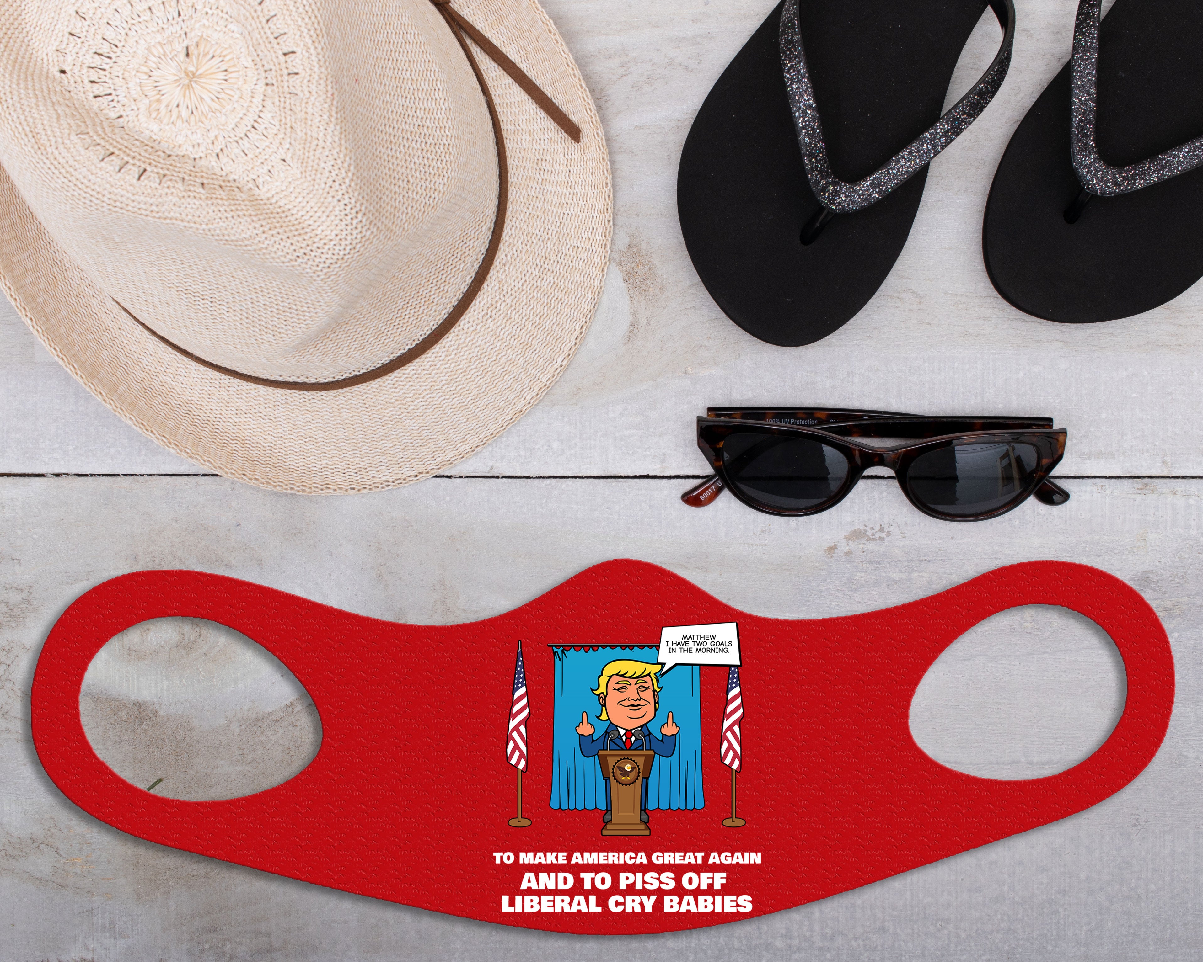 Two Goals - Face Mask Fitted Sublimation All Over Print