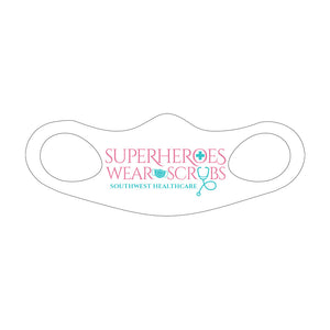 Superheroes Face Mask Fitted Sublimation All Over Print - White