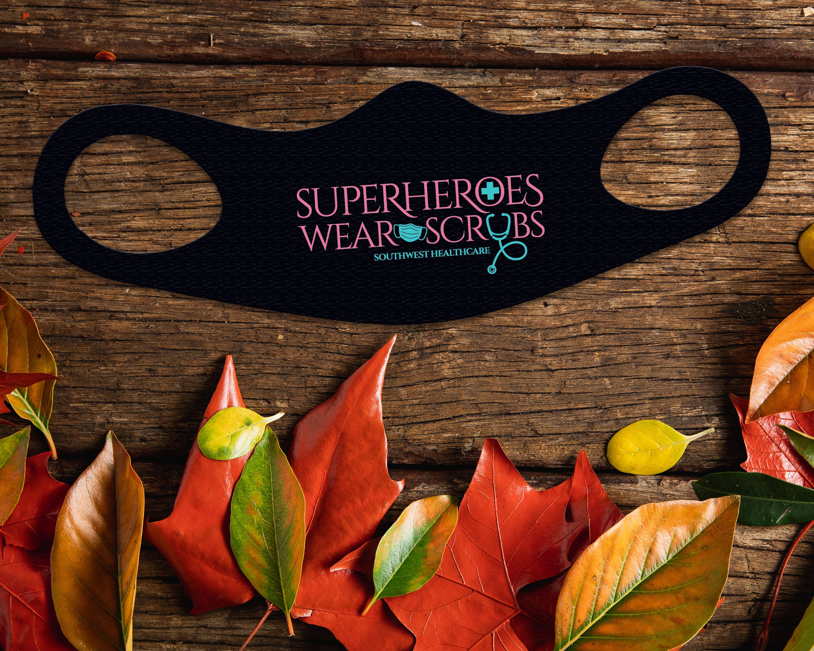 Superheroes Face Mask Fitted Sublimation All Over Print - Black