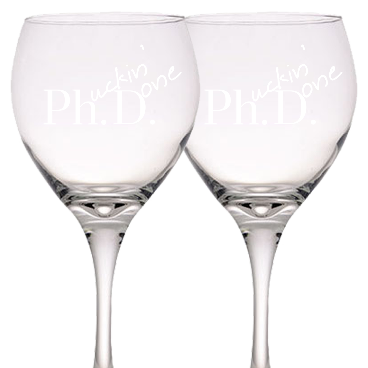 Phd Graduation Gift Ideas Wine 20 oz Glass for Women and Men Doctor Graduate Scientist Grad Student - Set Of 2, Laser Etched