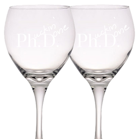 Phd Graduation Gift Ideas Wine 20 oz Glass for Women and Men Doctor Graduate Scientist Grad Student - Set Of 2, Laser Etched