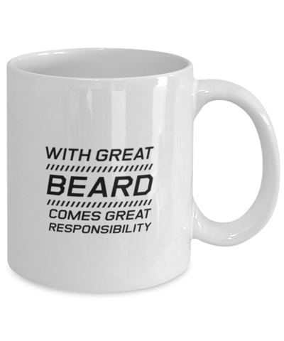 Image of Funny Dad Mug, With Great Beard Comes Great Responsibility, Sarcasm Birthday Gift For Father From Son Daughter, Daddy Christmas Gift