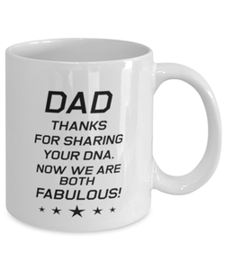 Funny Dad Mug, Dad Thanks For Sharing Your DNA. Now, Sarcasm Birthday Gift For Father From Son Daughter, Daddy Christmas Gift