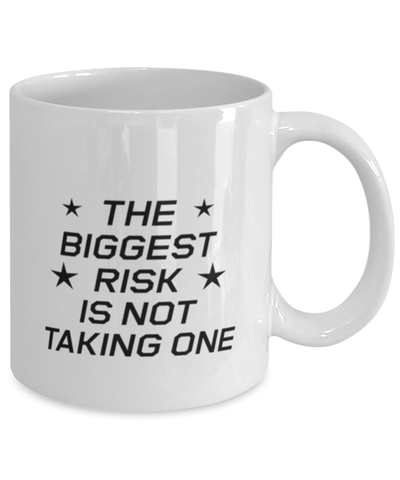 Image of Funny Mom Mug, The Biggest Risk Is Not Taking One, Sarcasm Birthday Gift For Mother From Son Daughter, Mommy Christmas Gift