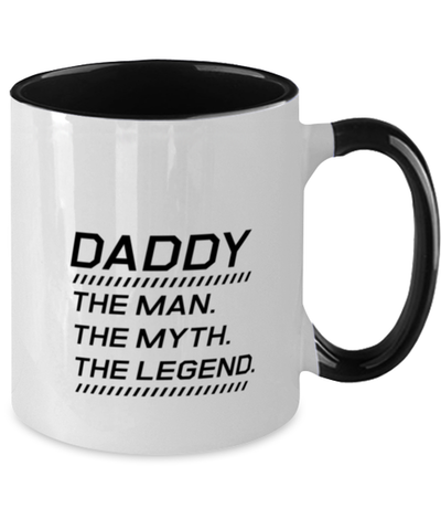 Image of Funny Dad Two Tone Mug, DADDY The Man. The Myth. The Legend., Sarcasm Birthday Gift For Father From Son Daughter, Daddy Christmas Gift