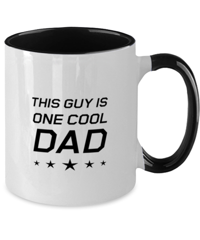 Image of Funny Dad Two Tone Mug, This Guy Is One Cool Dad, Sarcasm Birthday Gift For Father From Son Daughter, Daddy Christmas Gift