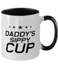 Funny Dad Two Tone Mug, Daddy's Sippy Cup, Sarcasm Birthday Gift For Father From Son Daughter, Daddy Christmas Gift