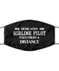 Funny Black Face Mask For Airline pilot, Dedicated Airline pilot Even From A Distance, Breathable Lightweight Mask Gift For Adult Men Women