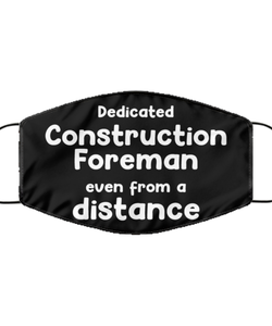 Funny Black Face Mask For Construction foreman, Dedicated Construction foreman Even From A Distance, Breathable Lightweight Mask Gift For Adult Men Women