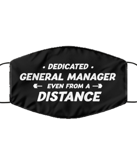 Funny Black Face Mask For General manager, Dedicated General manager Even From A Distance, Breathable Lightweight Mask Gift For Adult Men Women