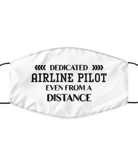 Funny White Face Mask For Airline pilot, Dedicated Airline pilot Even From A Distance, Breathable Lightweight Mask Gift For Adult Men Women