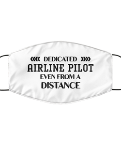 Funny White Face Mask For Airline pilot, Dedicated Airline pilot Even From A Distance, Breathable Lightweight Mask Gift For Adult Men Women