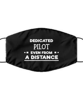 Funny Black Face Mask For Pilot, Dedicated Pilot Even From A Distance, Breathable Lightweight Mask Gift For Adult Men Women