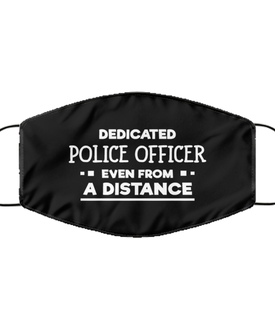 Funny Black Face Mask For Police officer, Dedicated Police officer Even From A Distance, Breathable Lightweight Mask Gift For Adult Men Women
