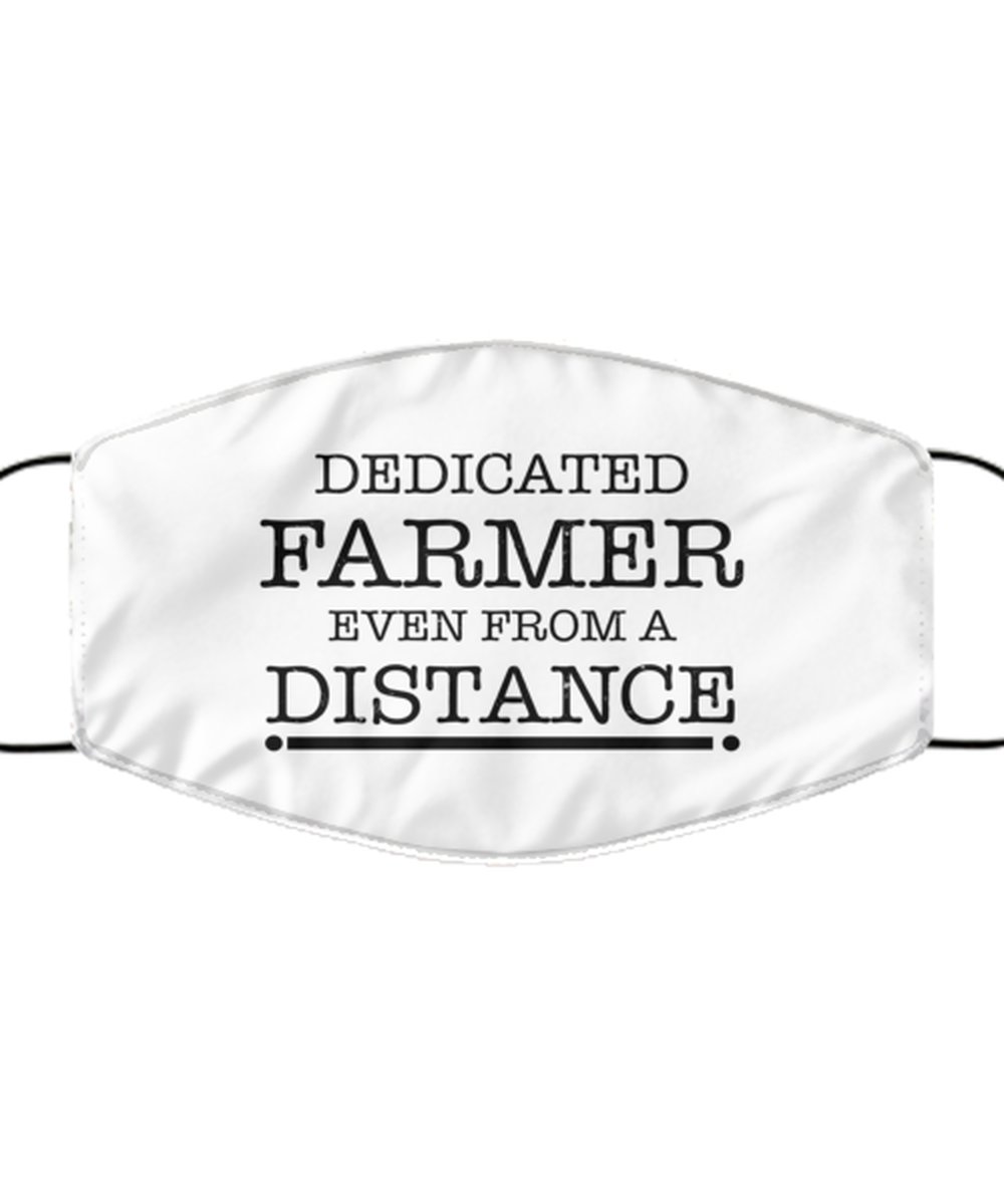Funny White Face Mask For Farmer, Dedicated Farmer Even From A Distance, Breathable Lightweight Mask Gift For Adult Men Women