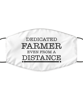 Funny White Face Mask For Farmer, Dedicated Farmer Even From A Distance, Breathable Lightweight Mask Gift For Adult Men Women