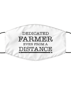 Funny White Face Mask For Farmer, Dedicated Farmer Even From A Distance, Breathable Lightweight Mask Gift For Adult Men Women