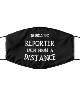 Funny Black Face Mask For Reporter, Dedicated Reporter Even From A Distance, Breathable Lightweight Mask Gift For Adult Men Women
