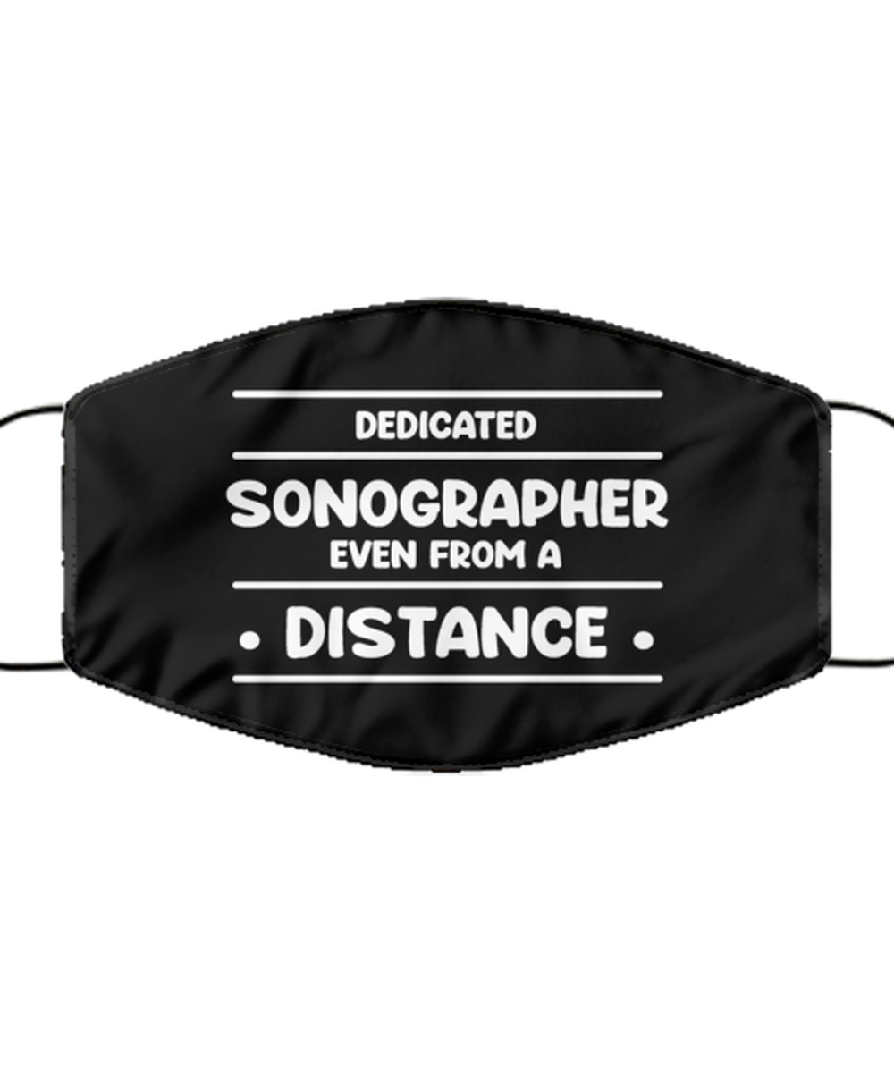 Funny Black Face Mask For Sonographer, Dedicated Sonographer Even From A Distance, Breathable Lightweight Mask Gift For Adult Men Women