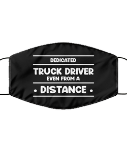 Funny Black Face Mask For Truck driver, Dedicated Truck driver Even From A Distance, Breathable Lightweight Mask Gift For Adult Men Women