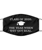 Merry Christmas Quarantine Black Face Mask, Class of 2020. The year when shit got real., Funny Xmas 2020 Gift Idea For Adult Men Women