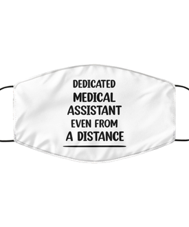 Funny White Face Mask For Medical assistant, Dedicated Medical assistant Even From A Distance, Breathable Lightweight Mask Gift For Adult Men Women
