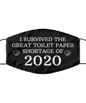 Merry Christmas Quarantine Black Face Mask, I survived the great toilet paper shortage of 2020, Funny Xmas 2020 Gift Idea For Adult Men Women