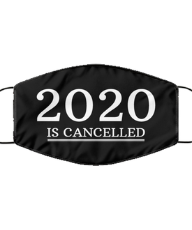 Merry Christmas Quarantine Black Face Mask, 2020 is Cancelled, Funny Xmas 2020 Gift Idea For Adult Men Women