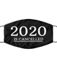 Merry Christmas Quarantine Black Face Mask, 2020 is Cancelled, Funny Xmas 2020 Gift Idea For Adult Men Women