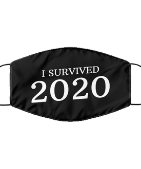 Merry Christmas Quarantine Black Face Mask, I survived 2020, Funny Xmas 2020 Gift Idea For Adult Men Women