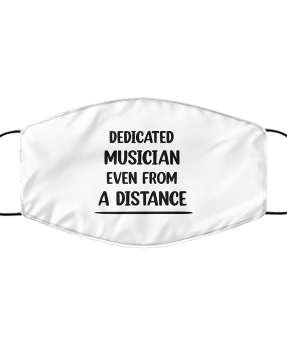 Funny White Face Mask For Musician, Dedicated Musician Even From A Distance, Breathable Lightweight Mask Gift For Adult Men Women
