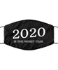 Merry Christmas Quarantine Black Face Mask, 2020 is the worst year, Funny Xmas 2020 Gift Idea For Adult Men Women