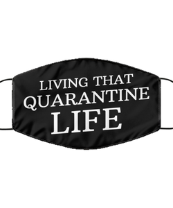 Merry Christmas Quarantine Black Face Mask, Living that quarantine life, Funny Xmas 2020 Gift Idea For Adult Men Women