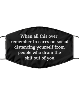 Merry Christmas Quarantine Black Face Mask, When all this over, remember to carry on social distancing, Funny Xmas 2020 Gift Idea For Adult Men Women