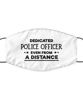 Funny White Face Mask For Police officer, Dedicated Police officer Even From A Distance, Breathable Lightweight Mask Gift For Adult Men Women