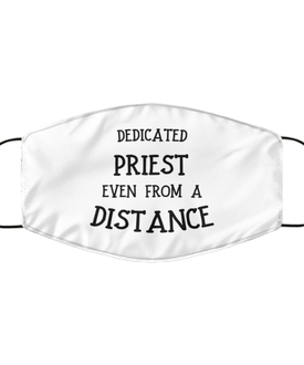Funny White Face Mask For Priest, Dedicated Priest Even From A Distance, Breathable Lightweight Mask Gift For Adult Men Women