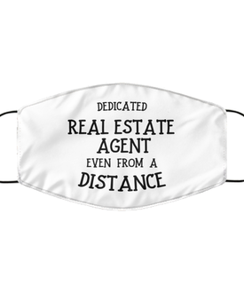 Funny White Face Mask For Real estate agent, Dedicated Real estate agent Even From A Distance, Breathable Lightweight Mask Gift For Adult Men Women