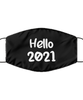 Merry Christmas Quarantine Black Face Mask, Hello 2021, Funny Xmas 2020 Gift Idea For Adult Men Women