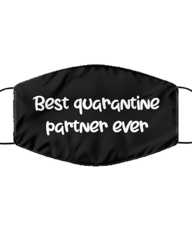 Merry Christmas Quarantine Black Face Mask, Best Quarantine Partner Ever, Funny Xmas 2020 Gift Idea For Adult Men Women