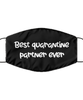 Merry Christmas Quarantine Black Face Mask, Best Quarantine Partner Ever, Funny Xmas 2020 Gift Idea For Adult Men Women