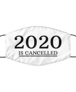 Merry Christmas Quarantine White Face Mask, 2020 is Cancelled, Funny Xmas 2020 Gift Idea For Adult Men Women