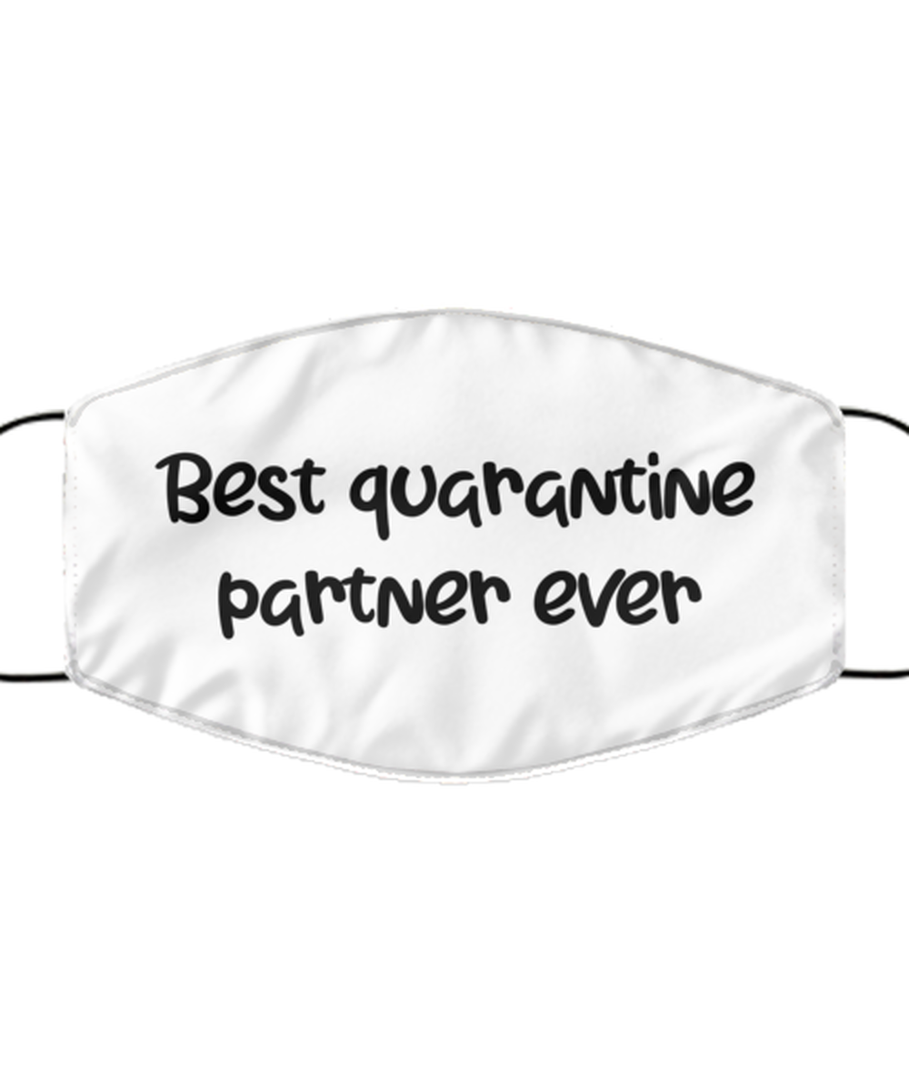 Merry Christmas Quarantine White Face Mask, Best Quarantine Partner Ever, Funny Xmas 2020 Gift Idea For Adult Men Women