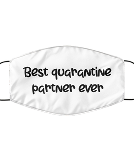 Merry Christmas Quarantine White Face Mask, Best Quarantine Partner Ever, Funny Xmas 2020 Gift Idea For Adult Men Women