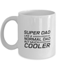 Funny Dad Mug, Super Dad Like A Normal Dad But Much Cooler, Sarcasm Birthday Gift For Father From Son Daughter, Daddy Christmas Gift