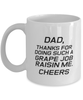 Funny Dad Mug, Dad, Thanks For Doing Such A Grape Job, Sarcasm Birthday Gift For Father From Son Daughter, Daddy Christmas Gift